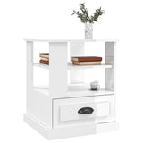 NNEVL Side Table High Gloss White 50x50x60 cm Engineered Wood