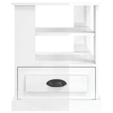 NNEVL Side Table High Gloss White 50x50x60 cm Engineered Wood