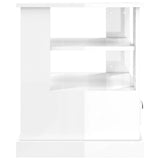 NNEVL Side Table High Gloss White 50x50x60 cm Engineered Wood