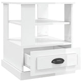 NNEVL Side Table High Gloss White 50x50x60 cm Engineered Wood