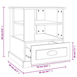 NNEVL Side Table High Gloss White 50x50x60 cm Engineered Wood