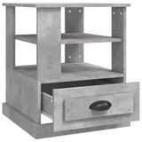 NNEVL Side Table Concrete Grey 50x50x60 cm Engineered Wood