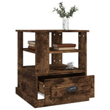 NNEVL Side Table Smoked Oak 50x50x60 cm Engineered Wood