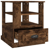 NNEVL Side Table Smoked Oak 50x50x60 cm Engineered Wood
