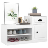 NNEVL Shoe Cabinet White 100x42x60 cm Engineered Wood