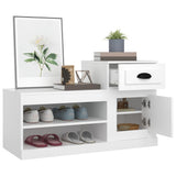 NNEVL Shoe Cabinet White 100x42x60 cm Engineered Wood