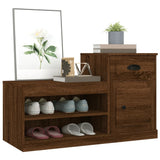 NNEVL Shoe Cabinet Brown Oak 100x42x60 cm Engineered Wood