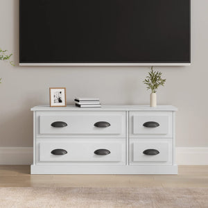 NNEVL TV Cabinet High Gloss White 100x35.5x45 cm Engineered Wood