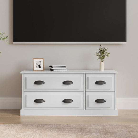 NNEVL TV Cabinet High Gloss White 100x35.5x45 cm Engineered Wood