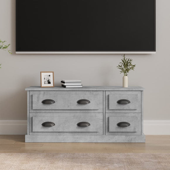 NNEVL TV Cabinet Concrete Grey 100x35.5x45 cm Engineered Wood
