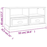 NNEVL TV Cabinet White 93x35.5x45 cm Engineered Wood