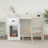 NNEVL Desk with Drawer High Gloss White 115x50x75 cm Engineered Wood