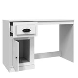 NNEVL Desk with Drawer High Gloss White 115x50x75 cm Engineered Wood