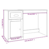 NNEVL Desk with Drawer High Gloss White 115x50x75 cm Engineered Wood