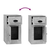 NNEVL Side Cabinet with Drawer Concrete Grey 40x50x75 cm Engineered Wood