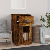 NNEVL Side Cabinet with Drawer Smoked Oak 40x50x75 cm Engineered Wood