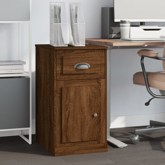 NNEVL Side Cabinet with Drawer Brown Oak 40x50x75 cm Engineered Wood