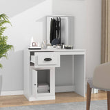 NNEVL Dressing Table with Mirror White 90x50x132.5 cm Engineered Wood