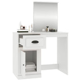 NNEVL Dressing Table with Mirror White 90x50x132.5 cm Engineered Wood