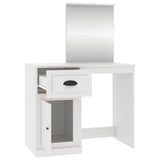 NNEVL Dressing Table with Mirror White 90x50x132.5 cm Engineered Wood