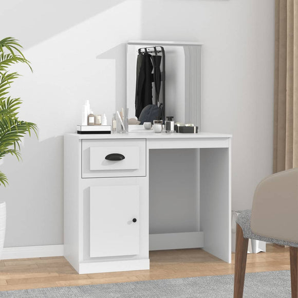 NNEVL Dressing Table with Mirror White 90x50x132.5 cm Engineered Wood