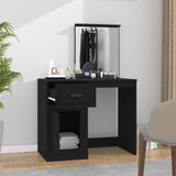 NNEVL Dressing Table with Mirror Black 90x50x132.5 cm Engineered Wood