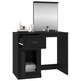 NNEVL Dressing Table with Mirror Black 90x50x132.5 cm Engineered Wood