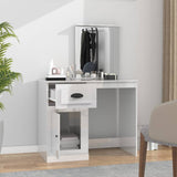 NNEVL Dressing Table with Mirror High Gloss White 90x50x132.5 cm Engineered Wood