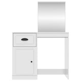 NNEVL Dressing Table with Mirror High Gloss White 90x50x132.5 cm Engineered Wood