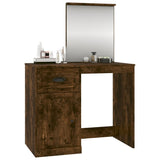 NNEVL Dressing Table with Mirror Smoked Oak 90x50x132.5 cm Engineered Wood
