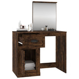 NNEVL Dressing Table with Mirror Smoked Oak 90x50x132.5 cm Engineered Wood