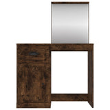 NNEVL Dressing Table with Mirror Smoked Oak 90x50x132.5 cm Engineered Wood