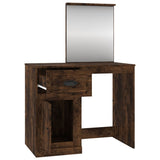 NNEVL Dressing Table with Mirror Smoked Oak 90x50x132.5 cm Engineered Wood