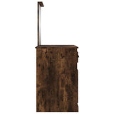 NNEVL Dressing Table with Mirror Smoked Oak 90x50x132.5 cm Engineered Wood