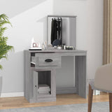 NNEVL Dressing Table with Mirror Grey Sonoma 90x50x132.5 cm Engineered Wood