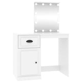 NNEVL Dressing Table with LED White 90x50x132.5 cm Engineered Wood