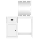 NNEVL Dressing Table with LED White 90x50x132.5 cm Engineered Wood