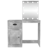 NNEVL Dressing Table with LED Concrete Grey 90x50x132.5 cm Engineered Wood