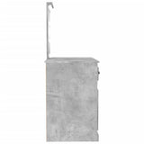 NNEVL Dressing Table with LED Concrete Grey 90x50x132.5 cm Engineered Wood