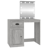 NNEVL Dressing Table with LED Grey Sonoma 90x50x132.5 cm Engineered Wood