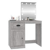 NNEVL Dressing Table with LED Grey Sonoma 90x50x132.5 cm Engineered Wood