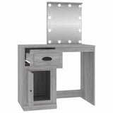NNEVL Dressing Table with LED Grey Sonoma 90x50x132.5 cm Engineered Wood