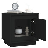 NNEVL Bedside Cabinet Black 44x35x45 cm Engineered Wood