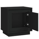 NNEVL Bedside Cabinet Black 44x35x45 cm Engineered Wood