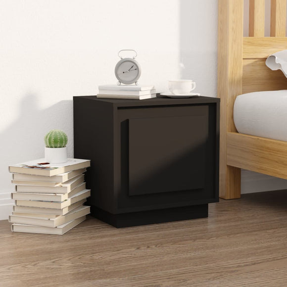 NNEVL Bedside Cabinet Black 44x35x45 cm Engineered Wood