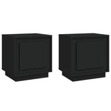 NNEVL Bedside Cabinets 2 pcs Black 44x35x45 cm Engineered Wood