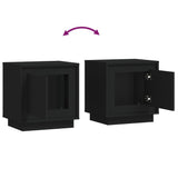 NNEVL Bedside Cabinets 2 pcs Black 44x35x45 cm Engineered Wood
