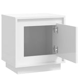NNEVL Bedside Cabinet High Gloss White 44x35x45 cm Engineered Wood