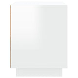 NNEVL Bedside Cabinet High Gloss White 44x35x45 cm Engineered Wood