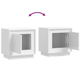 NNEVL Bedside Cabinet High Gloss White 44x35x45 cm Engineered Wood